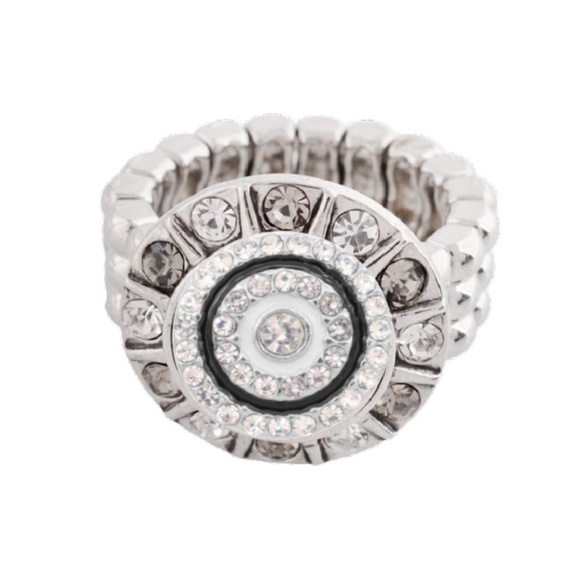 Snap Charm Stretch Ring with 3 Mini Snap Charms - Picture 2 of 4